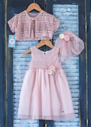 Βαπτιστικό φορεματάκι για κορίτσι Ροζ Κ27Π Mak Baby, mak-k27p