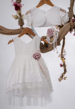 Βαπτιστικό Φόρεμα για κορίτσι Ιβουάρ Κ131 Mak Baby, mak-k131