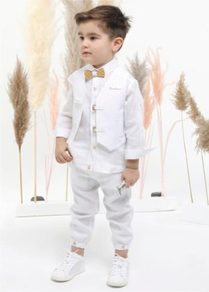 Βαπτιστικό κοστουμάκι για αγόρι Λευκό Α4495, Mi Chiamo, mc22-A4495