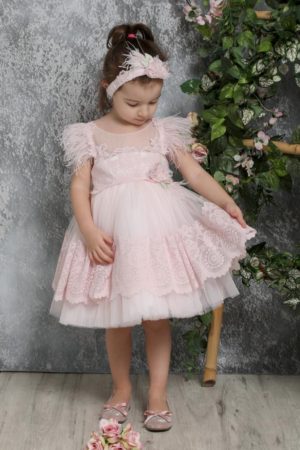 Βαπτιστικό φορεματάκι για κορίτσι Ροζ Κ4322Ρ, Mi Chiamo, mc20-K4322-pink