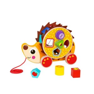 Ξύλινος Σκαντζόχοιρος Συρόμενος Με Σφηνώματα Sensory Hedgehog TKE011 12m+ 6970090046933 - Tooky Toy, moni-110176