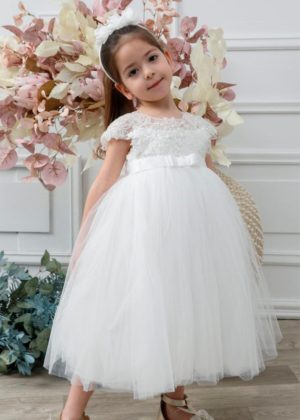 Βαπτιστικό Φορεματάκι για Κορίτσι Λευκό Κ4578Φ, Mi Chiamo, mc23-K4578F