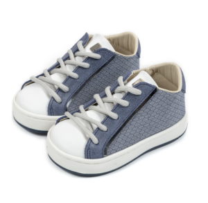 Babywalker Βαπτιστικό Παπουτσάκι Περπατήματος για Αγόρι Δίχρωμα Δετό Sneaker από Ύφασμα & Δέρμα, σε Χρώμα Μπλε - Λευκό, EXC5199, bw21-exc-5199