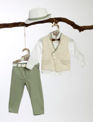 Βαπτιστικό Κοστουμάκι για Αγόρι Λαδί ΚΛ-19, Lollipop, bls-23-kl-19