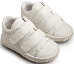 Babywalker Βαπτιστικό παπουτσάκι περπατήματος για αγόρι - Δερμάτινο Sneaker διπλό χρατς Λευκό BS-3028, bwalker19-BS-3028-white