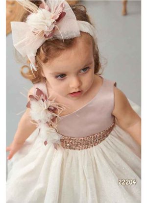 Βαπτιστικό Φορεματάκι Ροζ Παγιέτα για κορίτσι 22204, Bonito, bon-22204