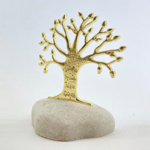 Βότσαλο με Χρυσό Δέντρο Ζωής με Ευχές | ΒΑ32, rin-ba32