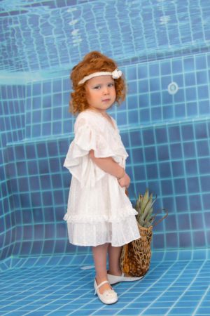 Βαπτιστικό Φορεματάκι για Κορίτσι Λευκό Alkmini 9876, Bambolino, bmb-9876