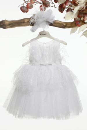 Βαπτιστικό Φορεματάκι για Κορίτσι Λευκό Κ4583Λ, Mi Chiamo, mc-24-K4583L
