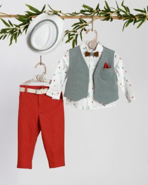 Βαπτιστικό Κοστουμάκι για Αγόρι Κόκκινο Κ-2435, Lollipop, bls-24-K-2435