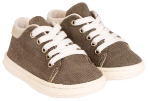 Babywalker Βαπτιστικό παπουτσάκι περπατήματος για αγόρι - Υφασμάτινο δετό Sneaker Γκρι BS-3029, bwalker19-BS-3029-grey
