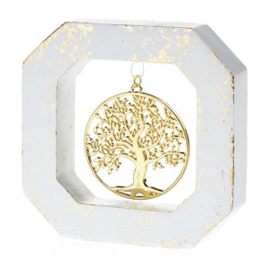 Κεραμικό με Δέντρο Ζωής Χρυσό (10x10x2,2cm) Κ442, nv23-30-00001-442