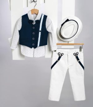 Βαπτιστικό Κοστουμάκι για Αγόρι Λευκό 2705-1, New Life, nl-2705-1