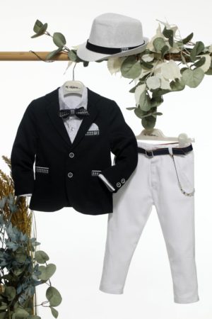 Βαπτιστικό Κοστουμάκι για Αγόρι Μπλε-Λευκό Α4657, Mi Chiamo, mc-24-A4657