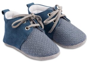 Babywalker Βαπτιστικό Παπουτσάκι Αγκαλιάς Δίχρωμο Δετό Sneaker Μπλε Ρουά-Γκρι, MI1099, bw21-MI1099-BLUE-ROYAL