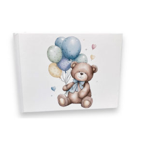Βιβλίο Ευχών Αρκουδάκι με Μπαλόνια | ΒΕΑ155, rin-bea155