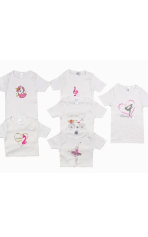Παιδικά Φανελάκια 6 τμχ Λευκό-Ροζ Κοντό Μανίκι Βαμβακερά 100% - Pretty Baby, pb-47452