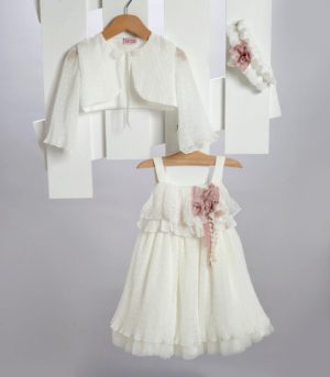 Βαπτιστικό Φορεματάκι για Κορίτσι Εκρού 2716-2, New Life, nl-2716-2