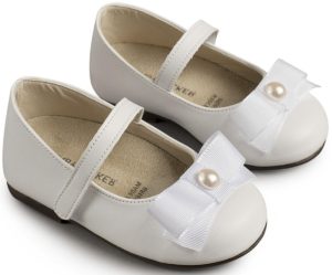 Babywalker Βαπτιστικό Παπουτσάκι Περπατήματος για Κορίτσι Γοβάκι Μονή Μπαρέτα με Φιόγκο BS3500 Λευκό, bwalker20-BS-3500-white