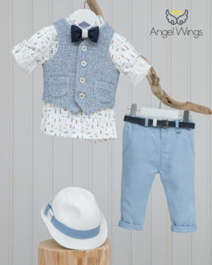 Βαπτιστικό κοστουμάκι για αγόρι 132 Σιέλ, Angel Wings, aw-20-132