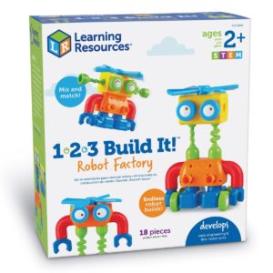 1-2-3 Build It! Robot Factory 902869 2+ - Learning Resources, stm-902869