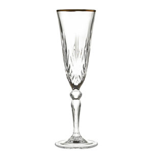 Ποτήρι Σαμπάνιας με Χρυσό Χείλος MELODIA, nv23- 03-03000-0081-sampania
