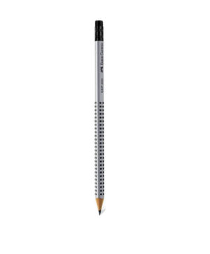 Μολύβι Faber-Castell Grip 2001 B με Γόμα Ασημί