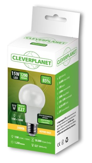Cleverplanet Λάμπα Led 15W/E27 Θερμό Φως