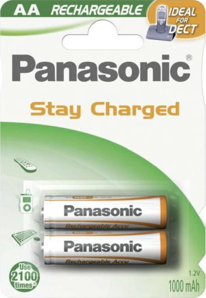 Rechargeable Batteries Panasonic AA 1000mAh 1.2V (2τμχ) For Dect
