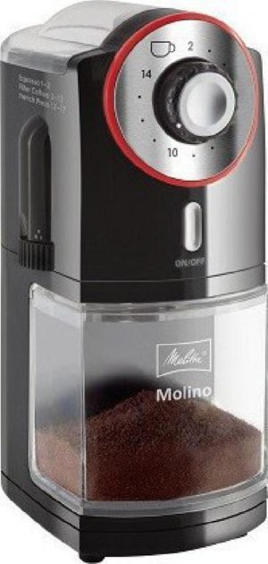 Melitta Molino 1019-01 Ηλεκτρικός Μύλος Καφέ 100 watt με Χωρητικότητα 200gr και 17 Επίπεδα Άλεσης red