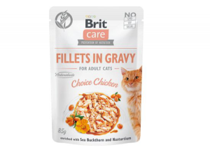 BRIT CARE Pouches Fillets In Gravy 85gr RABBIT for Sterilized Cats