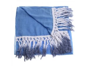 Φουλάρι/Παρεό Γαλάζιο με Μπλε Φούντες 180Χ70