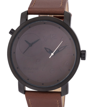 0 3G18510 Black Dial Brown Leather Strap