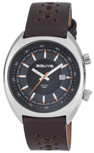 3GUYS 3G77507 Brown Leather Strap