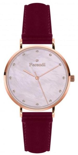 Ferendi 3620-49 Pink Sea Red Leather Strap
