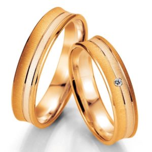 Breuning Smart Line 7049-7050 Χρυσές Δίχρωμες Βέρες Γάμου - Ροζ Χρυσό / Κ8