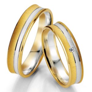 Breuning Smart Line 7049-7050 Χρυσές Δίχρωμες Βέρες Γάμου - Δίχρωμο Χρυσό με Λευκόχρυσο / Κ8