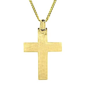 Facad’oro STA648 Χρυσός Βαπτιστικός Σταυρός 14ct