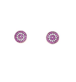 Σκουλαρίκια ES1396R Ματάκι από Ροζ Επιχρυσωμένο Ασήμι