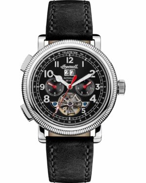 Ingersoll I02603 Bloch Automatic Black Leather Strap