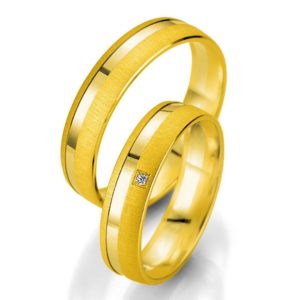 Breuning Smart Line 7051-7052 Χρυσές Δίχρωμες Βέρες Γάμου - Χρυσό / Κ14