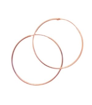 Σκουλαρίκια I505R Κρίκοι Από Ροζ Επιχρυσωμένο Ασήμι 3,8cm