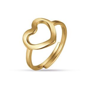 Luca Barra ANK312 Δαχτυλίδι Από Επιχρυσωμένο Ατσάλι με Καρδιά