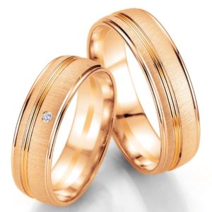 Breuning Smart Line 7057-7058 Χρυσές Δίχρωμες Βέρες Γάμου - Ροζ Χρυσό / Κ9