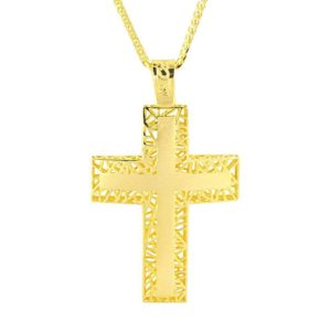 Facad’oro CR-R4 Χρυσός Βαπτιστικός Σταυρός 14ct