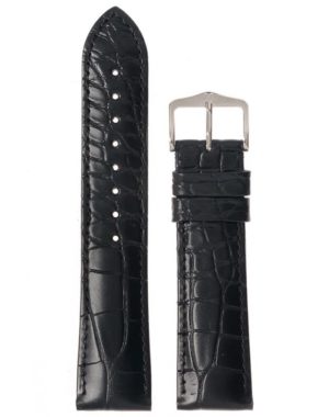 Λουρί Hirsch Genuine Alligator 1020-0759 Black Leather Strap