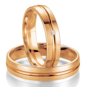 Breuning Smart Line 7055-7056 Χρυσές Δίχρωμες Βέρες Γάμου - Ροζ Χρυσό / Κ8