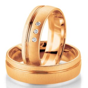 Breuning Smart Line 7061-7062 Χρυσές Δίχρωμες Βέρες Γάμου - Ροζ Χρυσό / Κ9