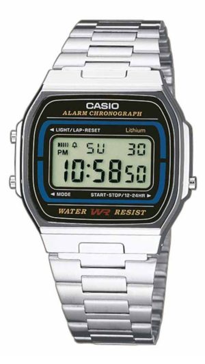 CASIO A-164WA-1VES Vintage Digital Stainless Steel Watch