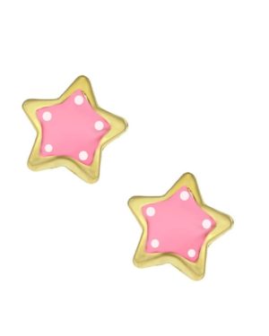 Παιδικά Σκουλαρίκια SK236 Χρυσά Κ9 με Ροζ Αστέρι